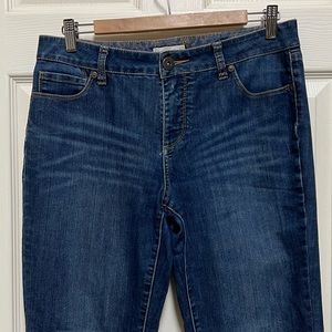 Coldwater Creek Stretch Blue Jeans Lightly Distressed